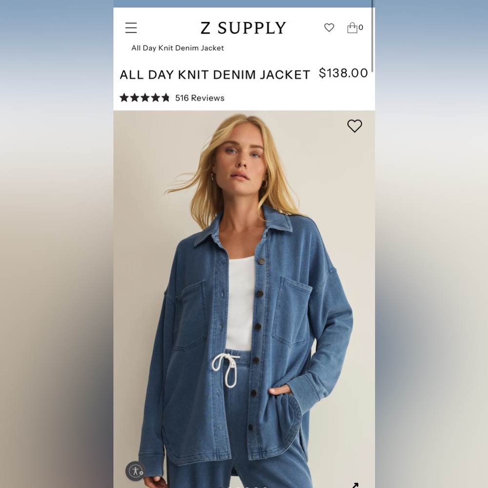 Z Supply All Day Knit Denim Jacket